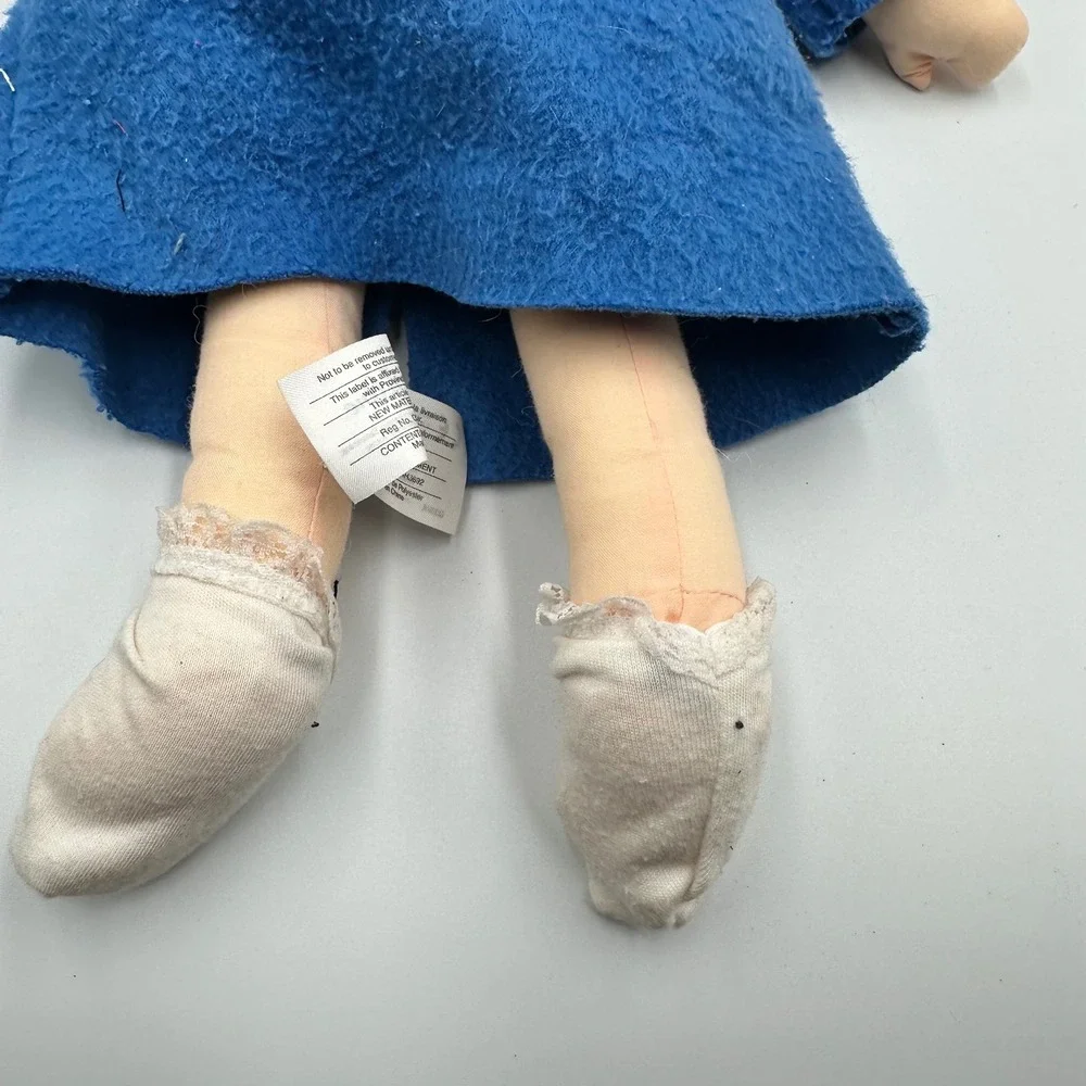 Madeline Rag Doll Plush Red Yarn Hair Blue Coat Yellow Hat RC2 Brands 2004 15in